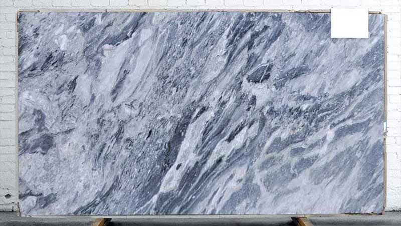 Photo of beautiful polished marble slab countertop